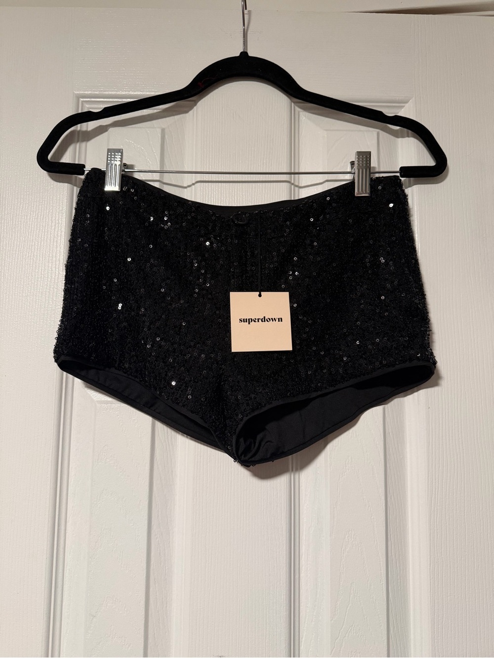 superdown Sequin Black Women's Shorties - Stylish Sparkle Shorts - Picture 5 of 6